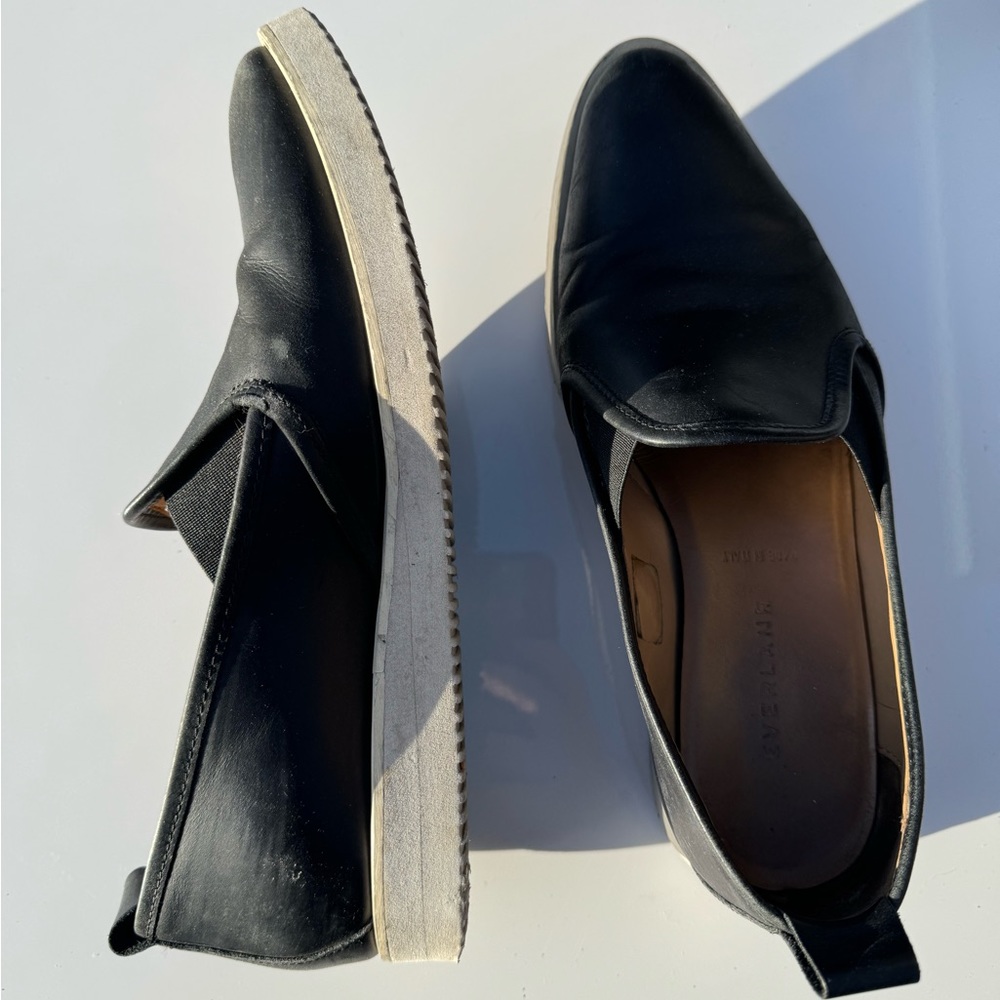 Everlane The Leather Street Shoe Size 7 Black White Made in Italy